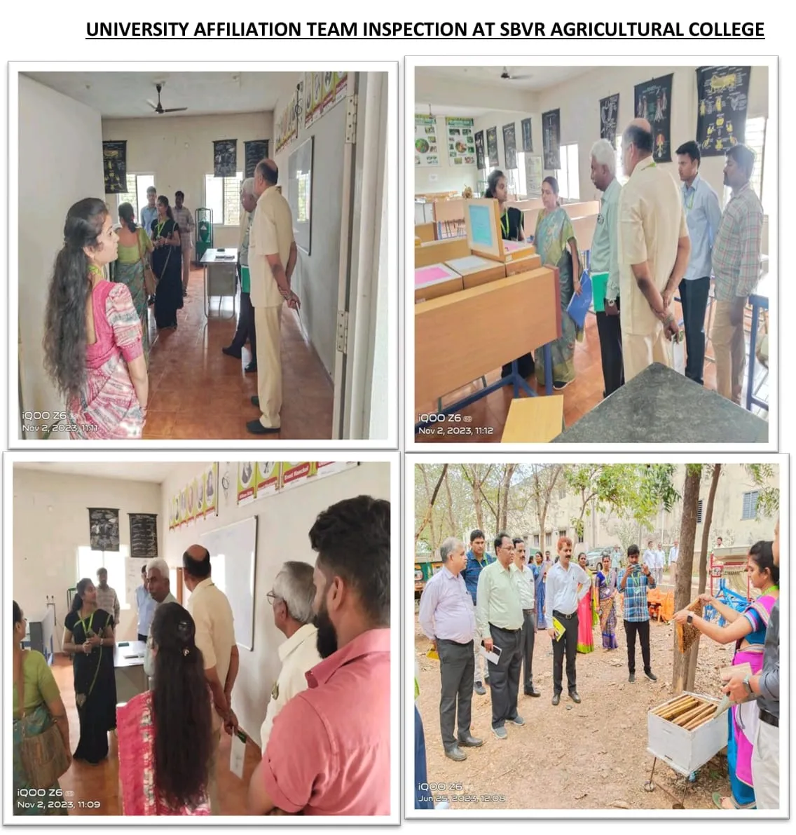 University affiliation team inspection at SBVR Agricultural College