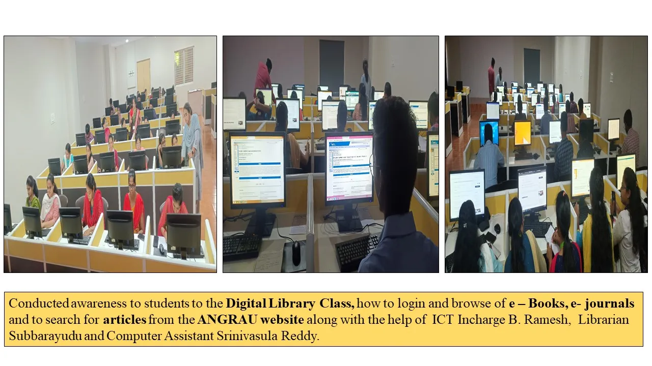 Digital library awareness class on e-books, e-journals and the ANGRAU portal