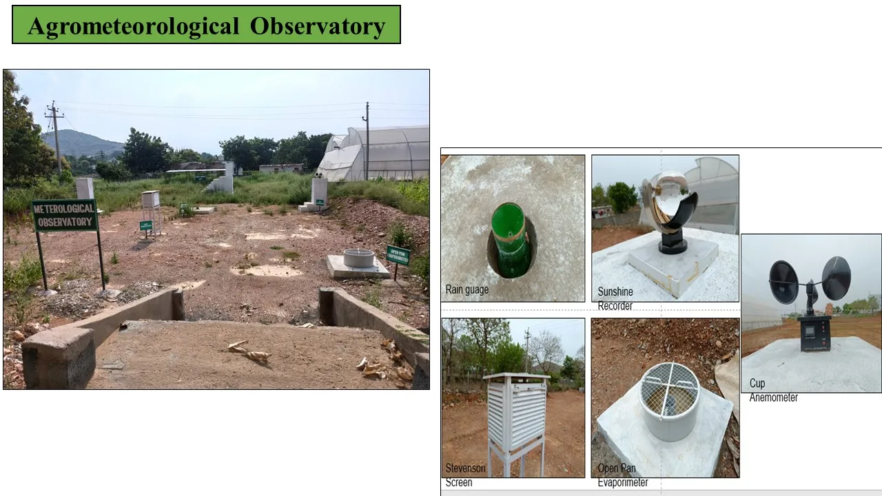 Agronomy lab equipment, implements and the agrometeorological observatory