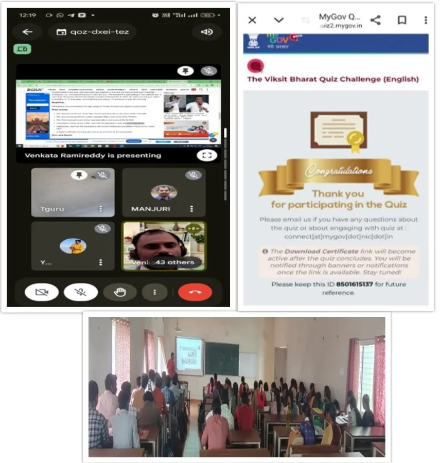 Participation in an online quiz challenge