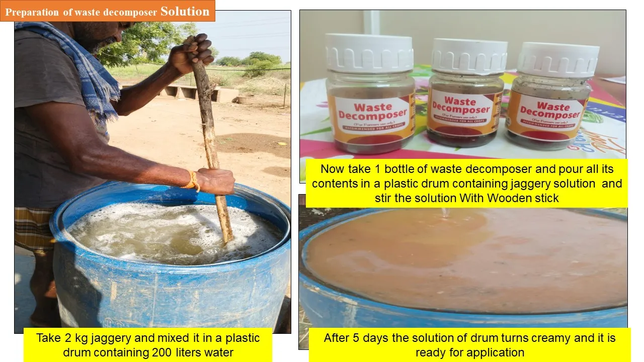 Waste decomposer solution preparation
