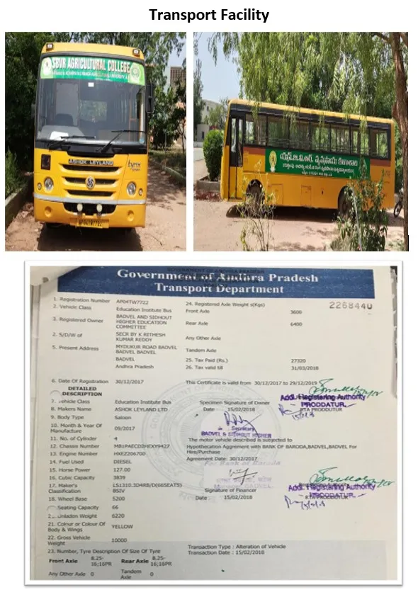 Transport facility — the 70-seat college bus