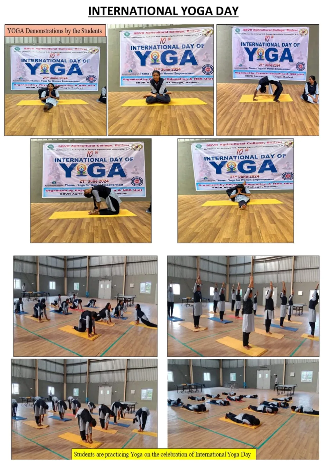 International Yoga Day sessions